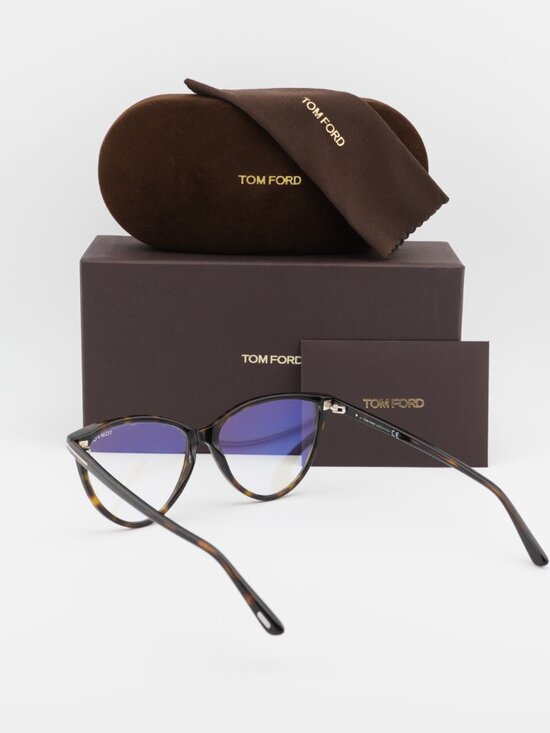 Tom Ford FT5743-B 052 Cat Eye Eyeglasses 57mm – Dark Havana main image 5